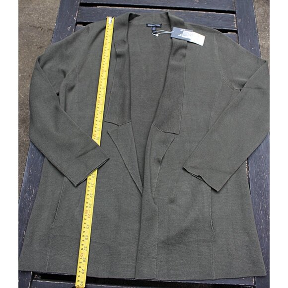 New w/Tags - Eileen Fisher Silk Cotton Interlock Notch Collar Jacket, Oregano, M - Picture 9 of 12